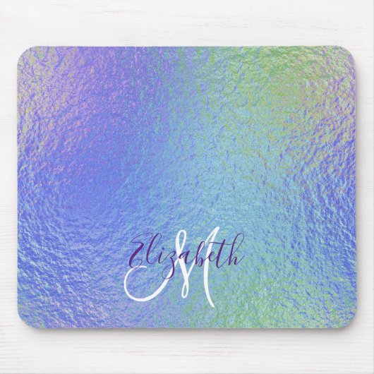 Iridescent gepersonaliseerd monogram muismat (Voorkant)