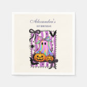 Iridescent Ghost Coquette Bow Spooky One Servet (Voorkant)