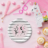 Iridescent Ghost Hey Boo Pink Halloween Verjaardag Papieren Bordje (Feest)