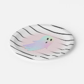 Iridescent Ghost Hey Boo Pink Halloween Verjaardag Papieren Bordje (Gekanteld)