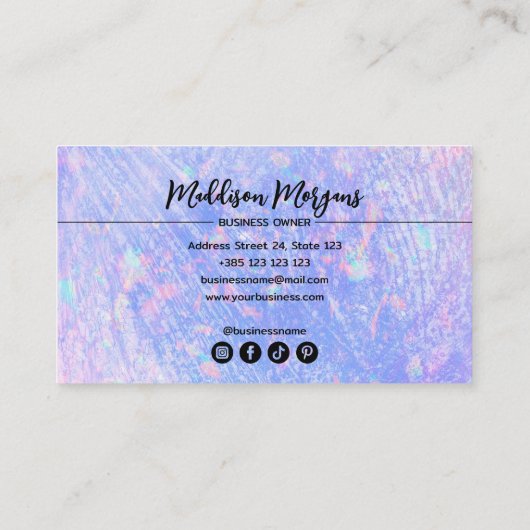 Iridescent Girly Modern Schattigee Loyaliteit Kaar Klantenkaartje (Achterkant)