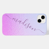 Iridescent Girly Pink Shimmer Persoonlijke naam Case-Mate iPhone Case (Achterkant (horizontaal))