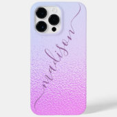 Iridescent Girly Pink Shimmer Persoonlijke naam Case-Mate iPhone Case (Achterkant)