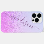 Iridescent Girly Pink Shimmer Persoonlijke naam Case-Mate iPhone Case (Achterkant (horizontaal))
