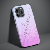 Iridescent Girly Pink Shimmer Persoonlijke naam Case-Mate iPhone Case
