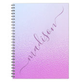Iridescent Girly Pink Shimmer Persoonlijke naam Notitieboek (Voorkant)