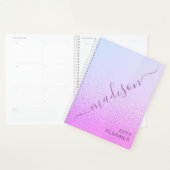 Iridescent Girly Pink Shimmer Persoonlijke naam Planner (Display)