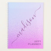 Iridescent Girly Pink Shimmer Persoonlijke naam Planner (Voorkant)