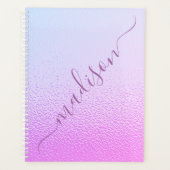 Iridescent Girly Pink Shimmer Persoonlijke naam Planner (Voorkant)