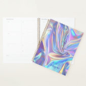 Iridescent Glanzende Metallic Stof, Script Naam Planner (Display)