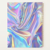 Iridescent Glanzende Metallic Stof, Script Naam Planner (Achterkant)