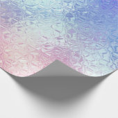 Iridescent glass 2 roos goud en blauwe ombre cadeaupapier (Hoek)