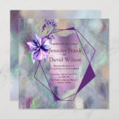 Iridescent Glass Floral Weddenschap Kaart (Voorkant / Achterkant)