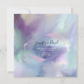 Iridescent Glass Floral Weddenschap Kaart (Achterkant)