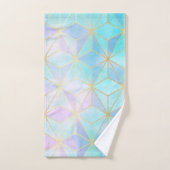 Iridescent Glass Geometric Patroon Bad Handdoek (Handdoek)