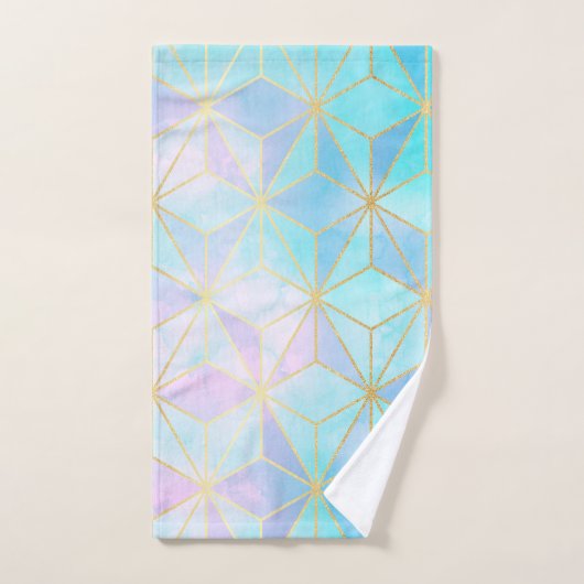 Iridescent Glass Geometric Patroon Bad Handdoek (Handdoek)