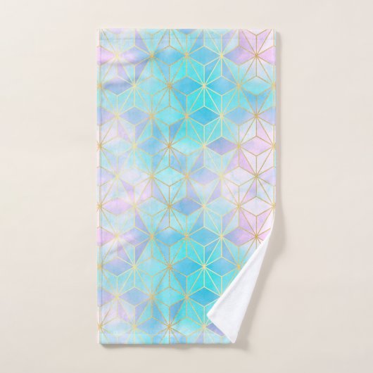 Iridescent Glass Geometric Patroon Bad Handdoek (Handdoek)