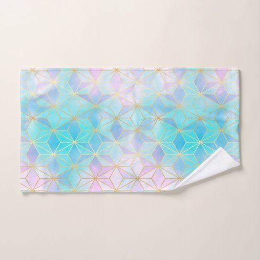 Iridescent Glass Geometric Patroon Bad Handdoek (Handdoek)