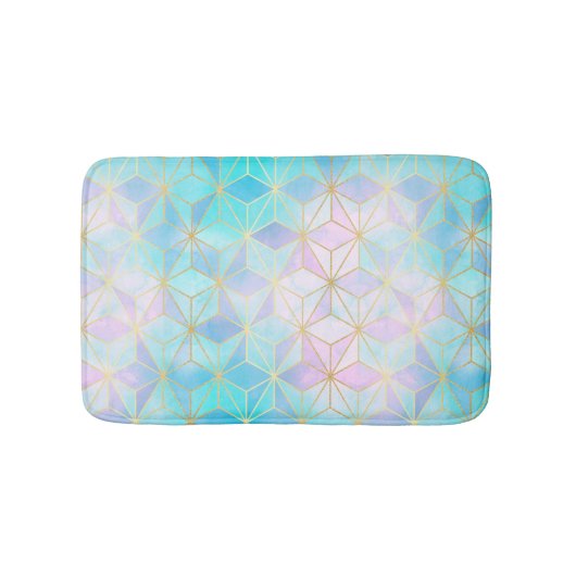 Iridescent Glass Geometric Patroon Badmat (Voorkant)