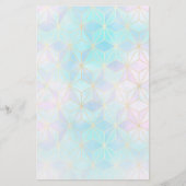 Iridescent Glass Geometric Patroon Briefpapier (Voorkant)