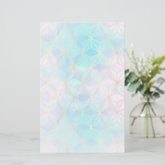 Iridescent Glass Geometric Patroon Briefpapier (Staand voorkant)
