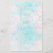 Iridescent Glass Geometric Patroon Briefpapier (Voorkant)