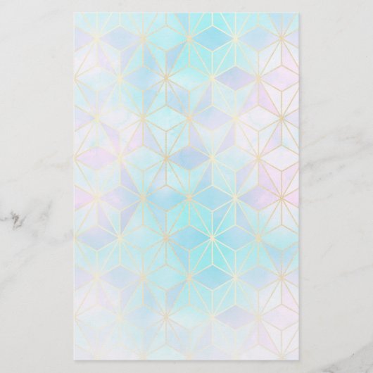 Iridescent Glass Geometric Patroon Briefpapier (Voorkant)