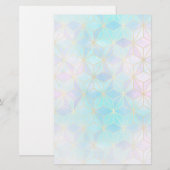 Iridescent Glass Geometric Patroon Briefpapier (Voorkant / Achterkant)