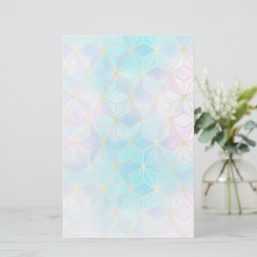 Iridescent Glass Geometric Patroon Briefpapier (Staand voorkant)