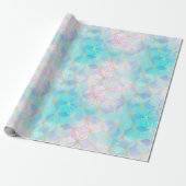 Iridescent Glass Geometric Patroon Cadeaupapier (Uitgerold)