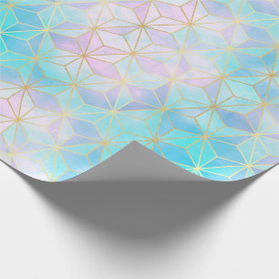 Iridescent Glass Geometric Patroon Cadeaupapier