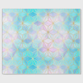 Iridescent Glass Geometric Patroon Cadeaupapier (Vlak)