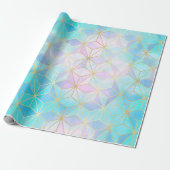 Iridescent Glass Geometric Patroon Cadeaupapier (Uitgerold)