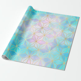 Iridescent Glass Geometric Patroon Cadeaupapier
