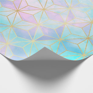 Iridescent Glass Geometric Patroon Cadeaupapier