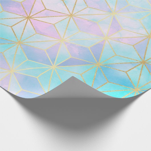 Iridescent Glass Geometric Patroon Cadeaupapier (Hoek)