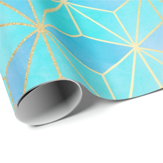 Iridescent Glass Geometric Patroon Cadeaupapier (Rol Hoek)