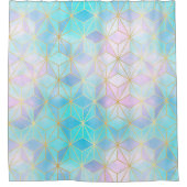 Iridescent Glass Geometric Patroon Douchegordijn (Voorkant)