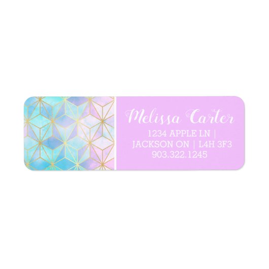 Iridescent Glass Geometric Patroon Etiket (Voorkant)