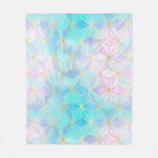 Iridescent Glass Geometric Patroon Fleece Deken (Voorkant)
