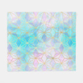 Iridescent Glass Geometric Patroon Fleece Deken (Voorkant (Horizontaal))