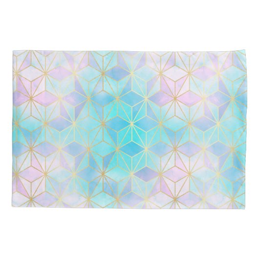 Iridescent Glass Geometric Patroon Kussensloop (Achterkant)