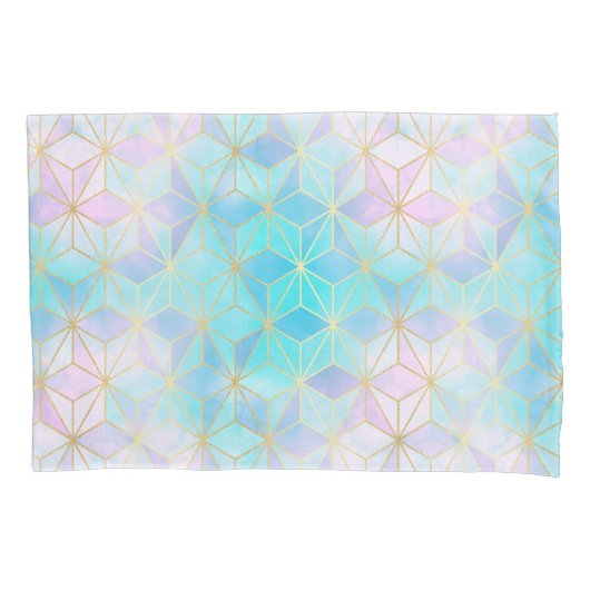 Iridescent Glass Geometric Patroon Kussensloop (Voorkant)