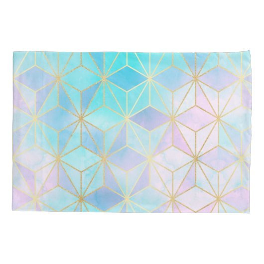 Iridescent Glass Geometric Patroon Kussensloop (Achterkant)