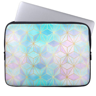 Iridescent Glass Geometric Patroon Laptop Sleeve