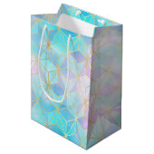 Iridescent Glass Geometric Patroon Medium Cadeauzakje (Voorkant Gekanteld)
