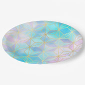 Iridescent Glass Geometric Patroon Papieren Bordje (Gekanteld)