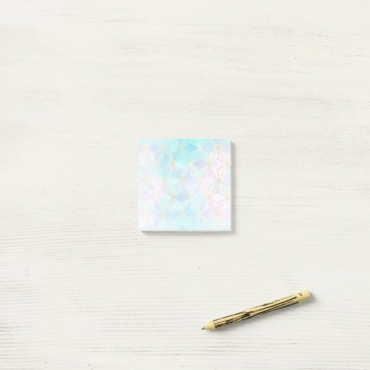 Iridescent Glass Geometric Patroon Post-it® Notes (Op bureau)