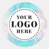 Iridescent Glass Geometric Patroon Ronde Sticker (Voorkant)