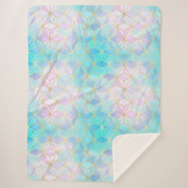 Iridescent Glass Geometric Patroon Sherpa Deken